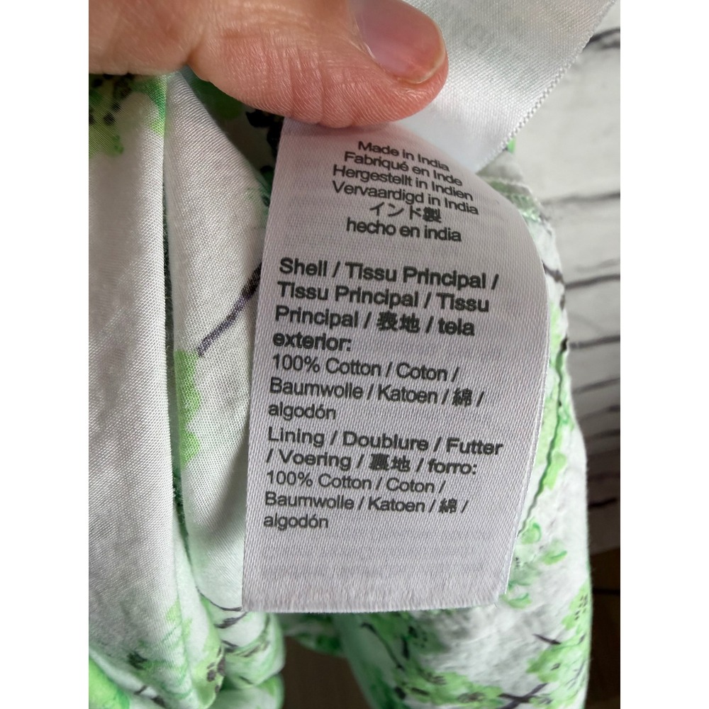 J.Crew Green White Floral Smocked Cotton Midi Dress Size 0 Sleeveless Summer - Picture 5 of 9